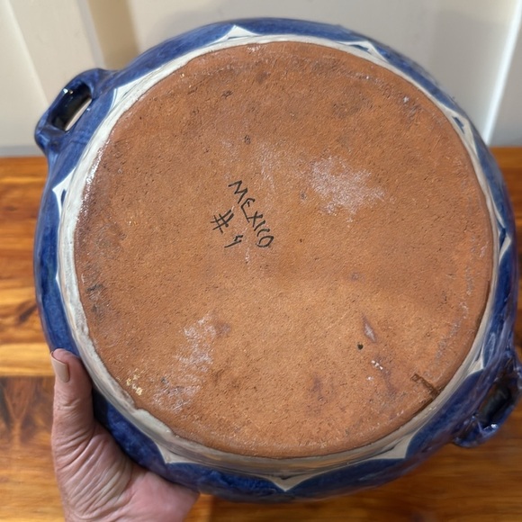 Talavera Mexican Folk Art Handpainted Bowls w/ Handles Set of 2 - Picture 5 of 10